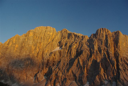 Blick vom Fenster der Tissihütte auf die Civetta